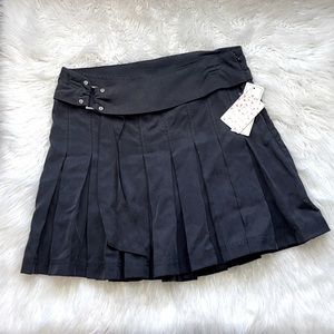 NWT Free People Washed Black Pleated Skirt Size 6